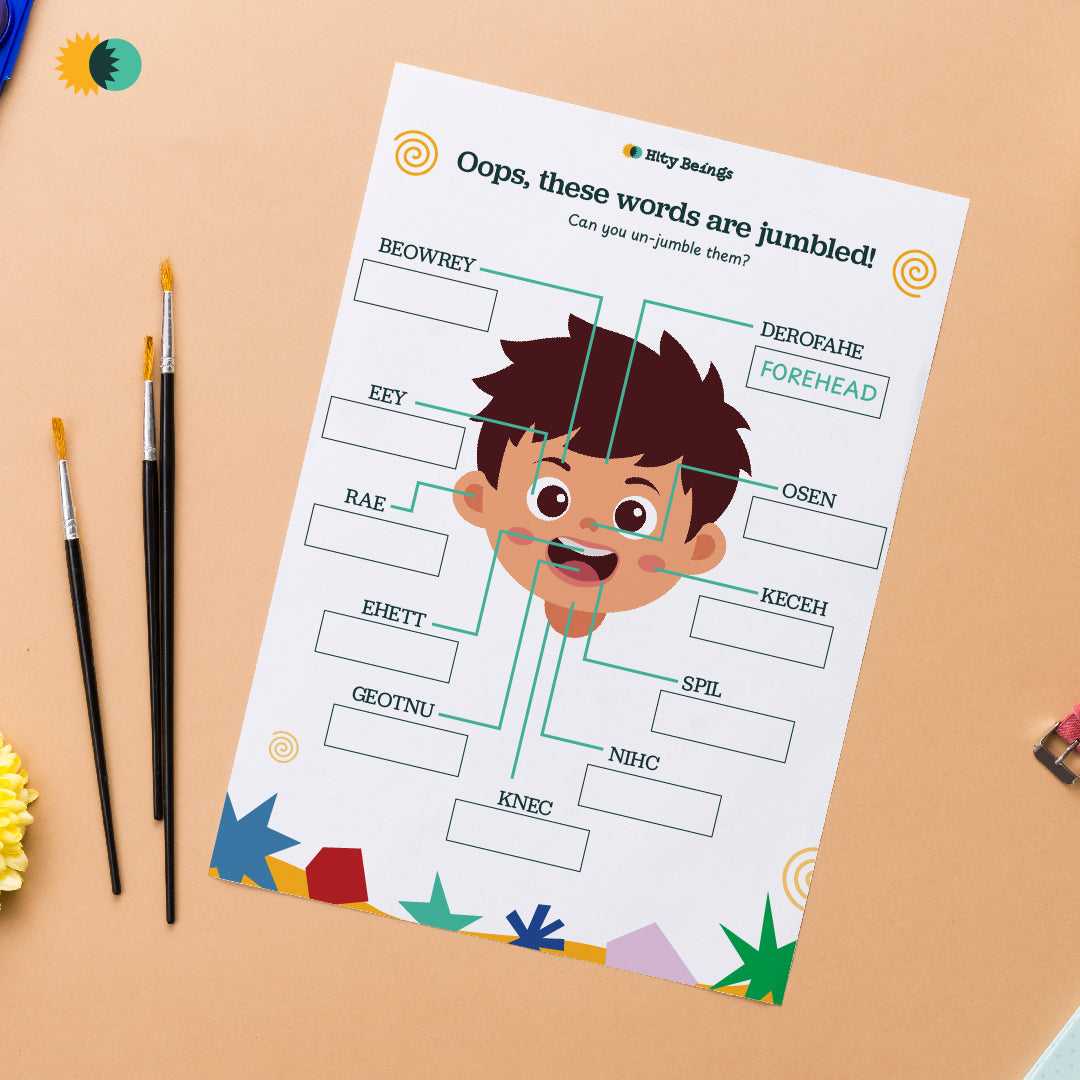 Body Parts Activity Sheets — Free Printable UKG (Set of 5)