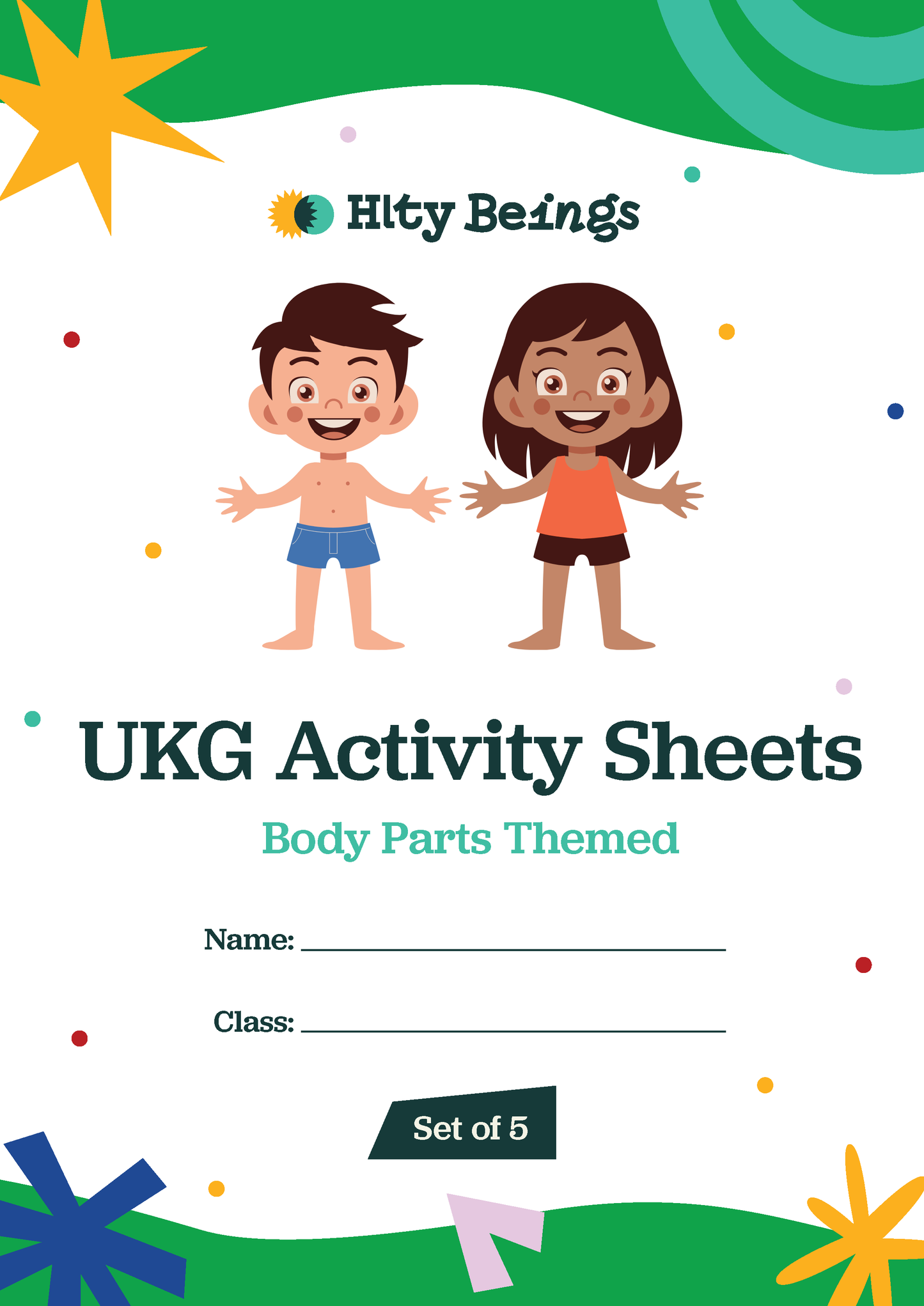 Body Parts Activity Sheets — Free Printable UKG (Set of 5)