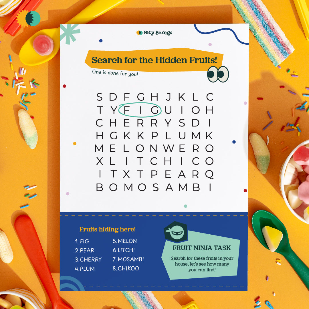 Fruit Themed Activity Sheets — Free Printable UKG (Set of 5)