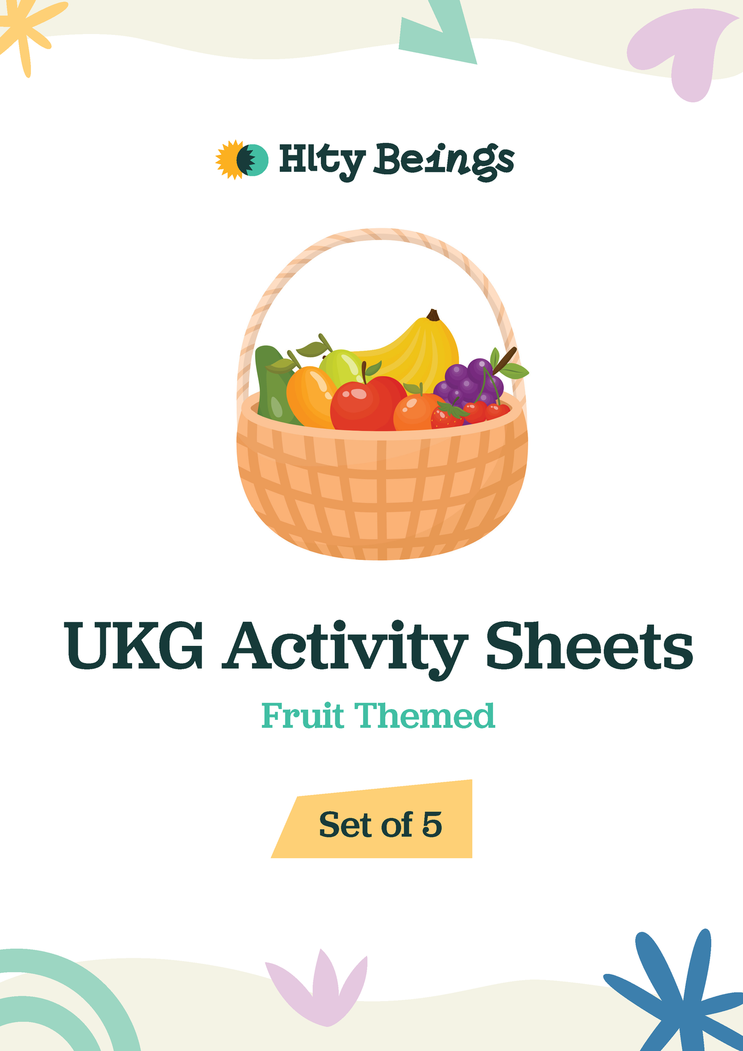 Fruit Themed Activity Sheets — Free Printable UKG (Set of 5)