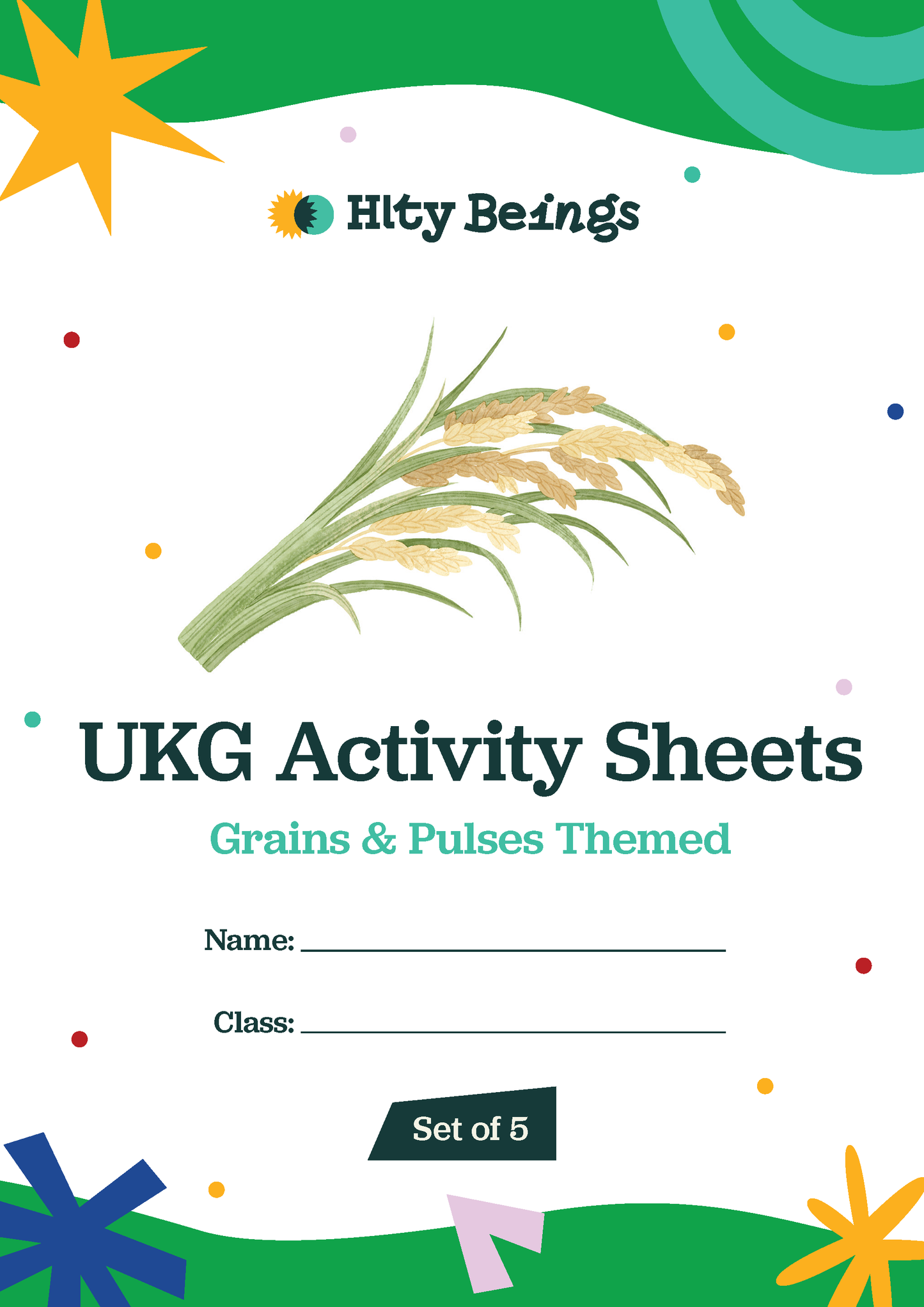 Grains & Pulses Activity Sheets — Free Printable UKG (Set of 5)