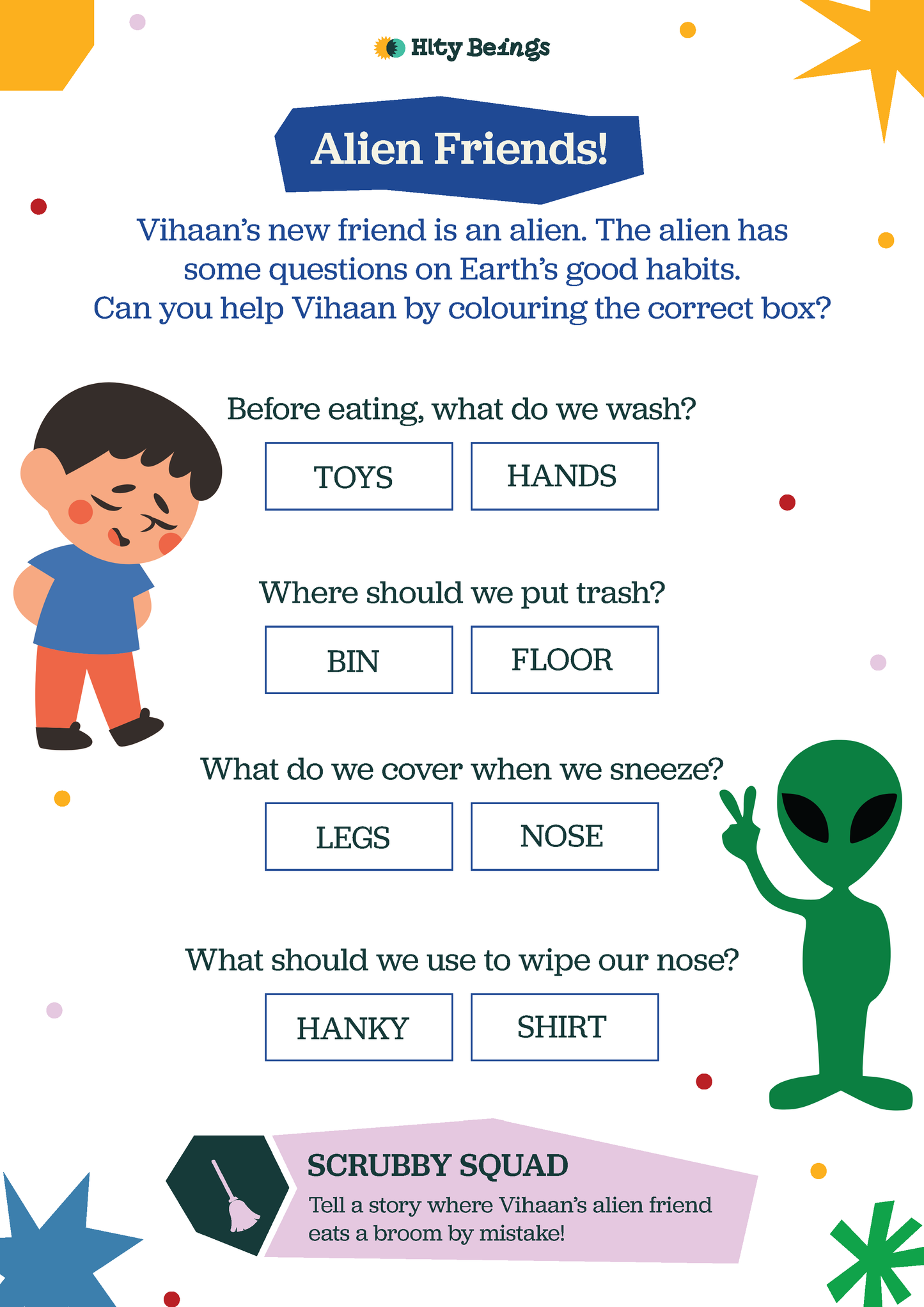 Hygiene Activity Sheets — Free Printable UKG (Set of 5)