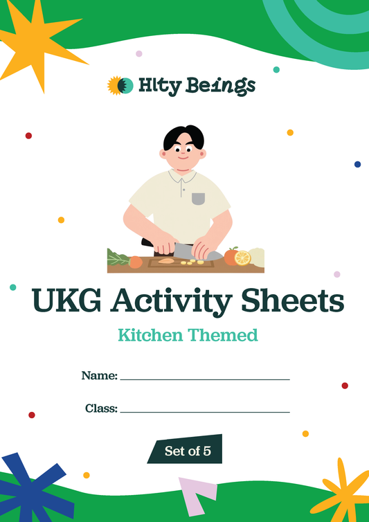 Kitchen Themed Activity Sheets — Free Printable UKG (Set of 5)