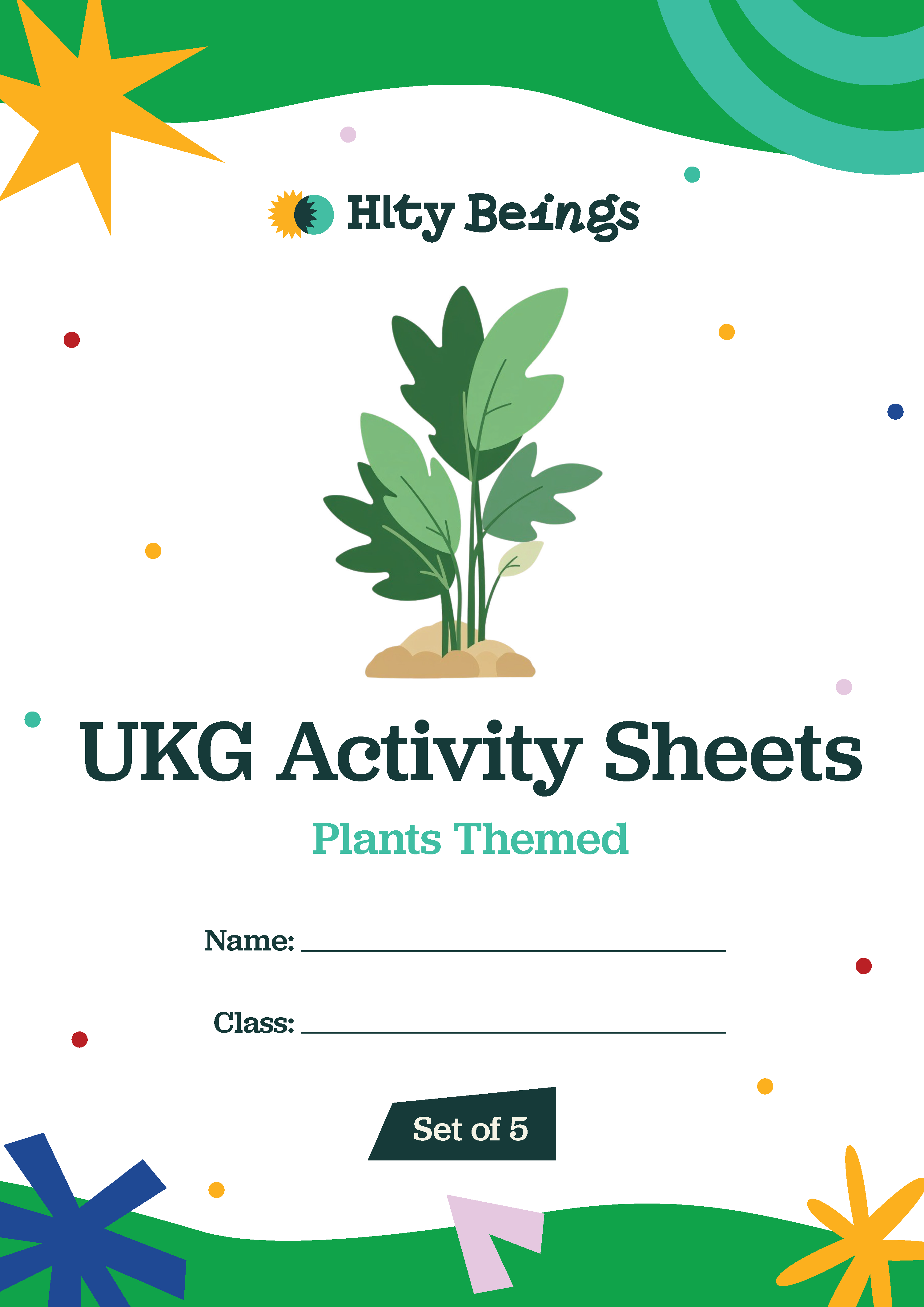 Plants Activity Sheets — Free Printable LKG (Set of 5)