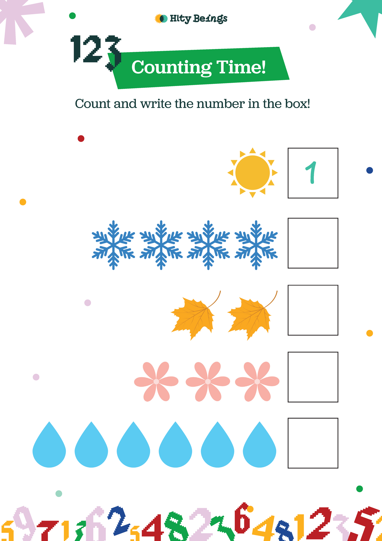 Seasons Activity Sheets — Free Printable UKG (Set of 5)