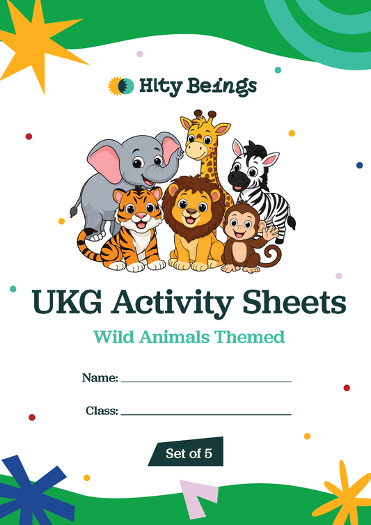 Wild Animals Activity Sheets — Free Printable UKG (Set of 5)