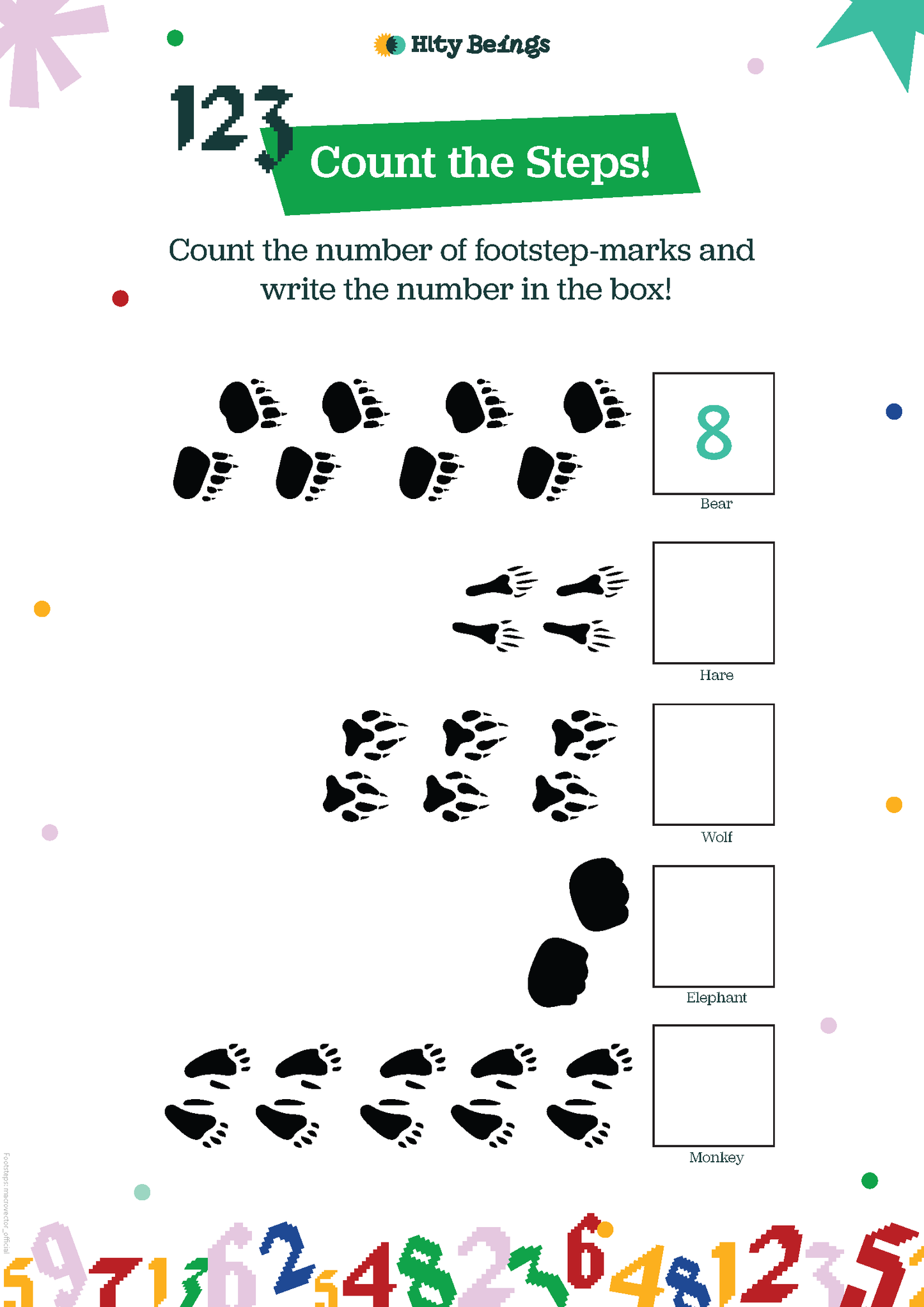 Wild Animals Activity Sheets — Free Printable UKG (Set of 5)